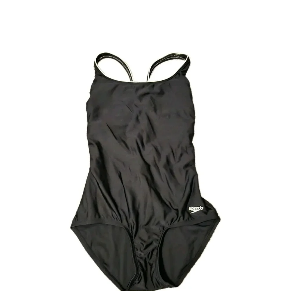 Speedo Black One Piece Swimsuit Size 6 Bathing Swim Team School